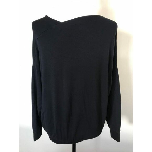 CAbi Fall Beals Top Size XS Style #3522 Black Soft Jersey Knit Asymmetrical Neck - Picture 7 of 9